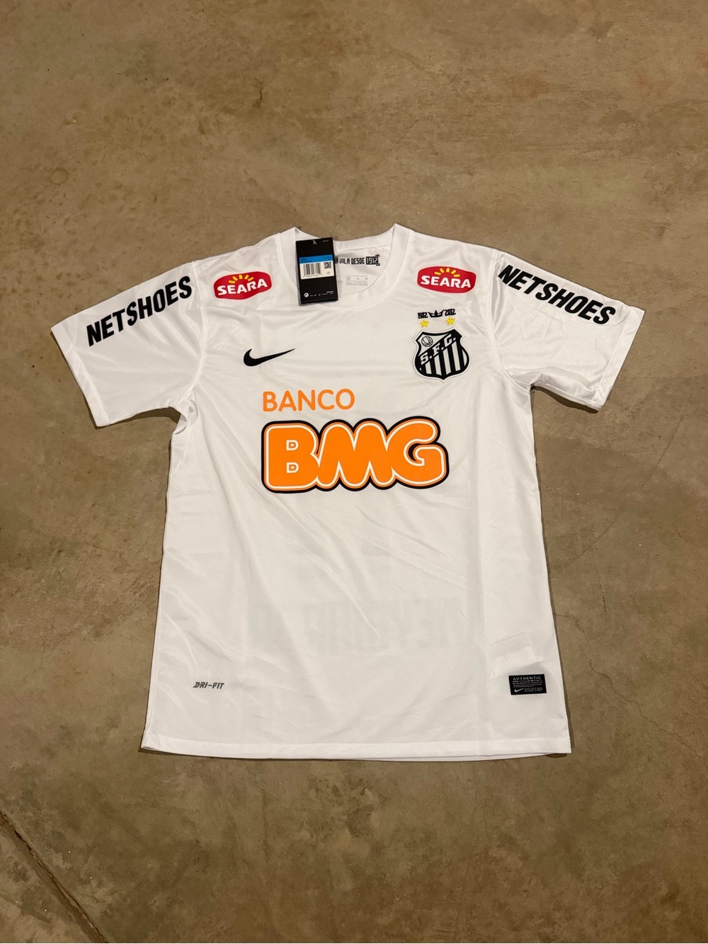 Nike Santos FC White Home Jersey with BMG Sponsor